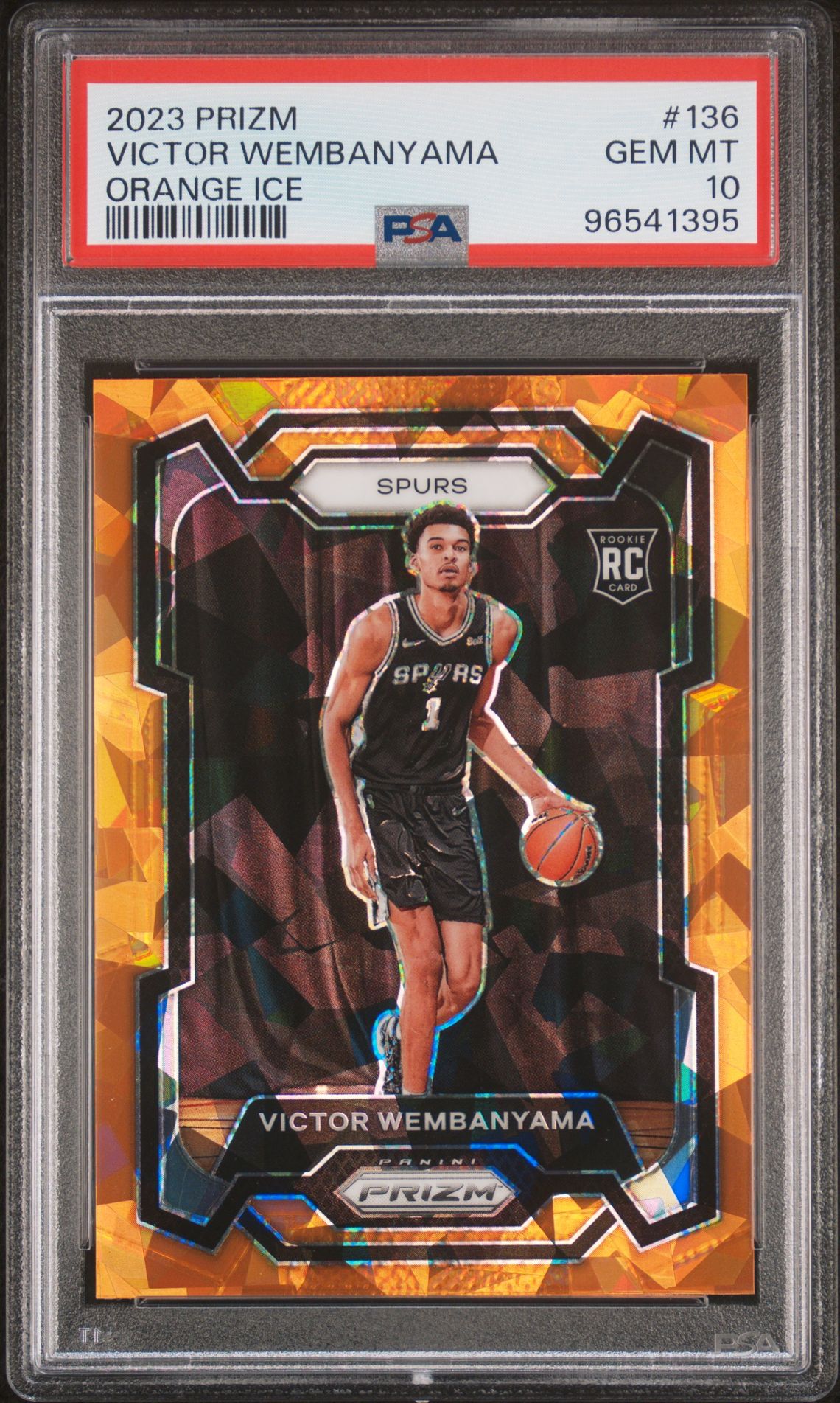 2023 Panini Prizm Orange #136 Victor Wembanyama front