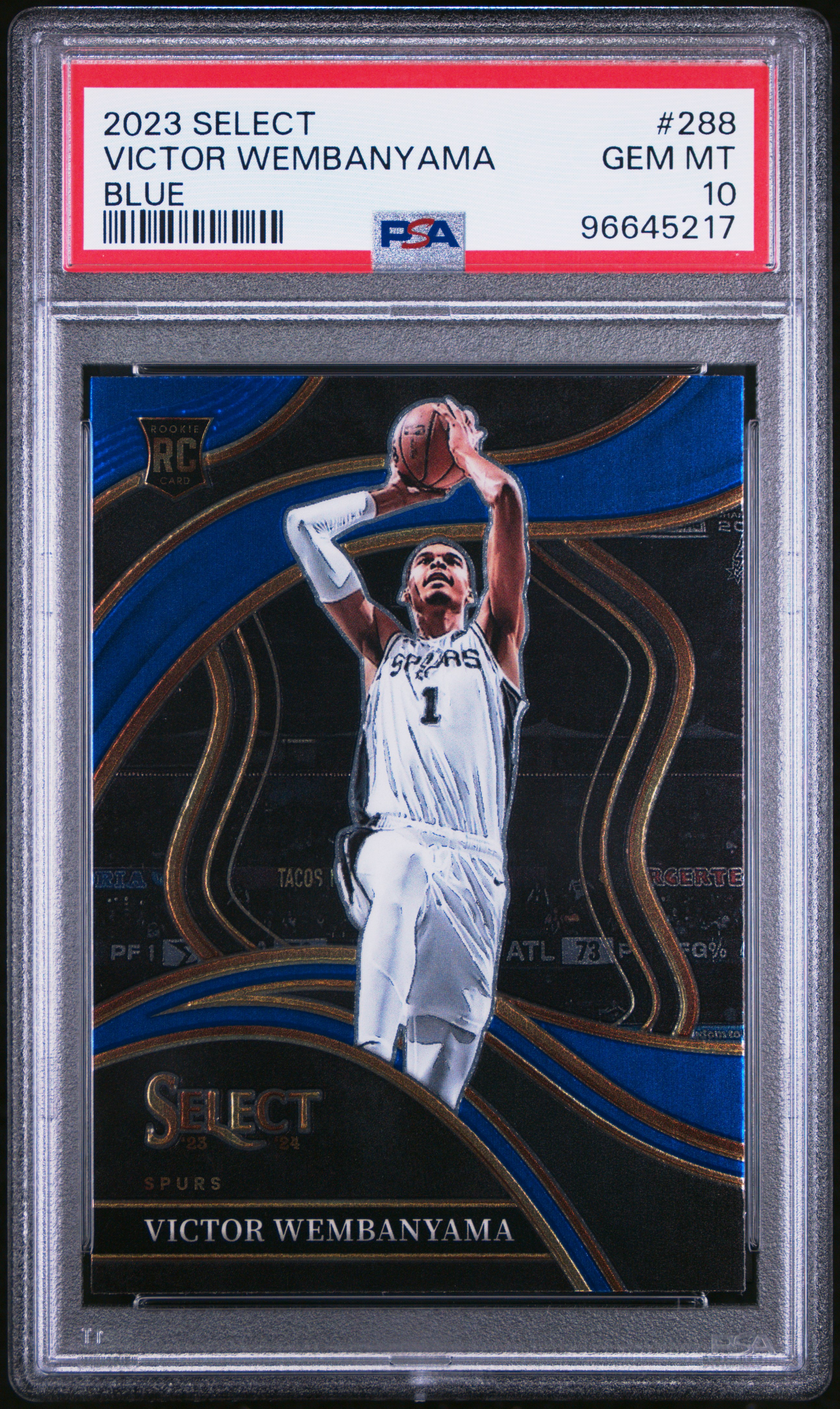 2023 Panini Select Victor Wembanyama #288 (Blue) Gem Mt 10 front