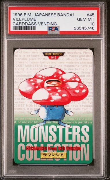 Vileplume card PSA 10, cert 96545746