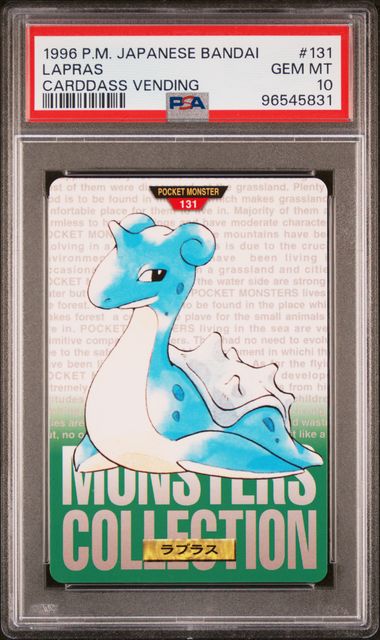 Lapras card PSA 10, cert 96545831