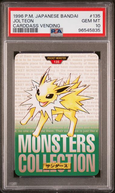 Jolteon card PSA 10, cert 96545835
