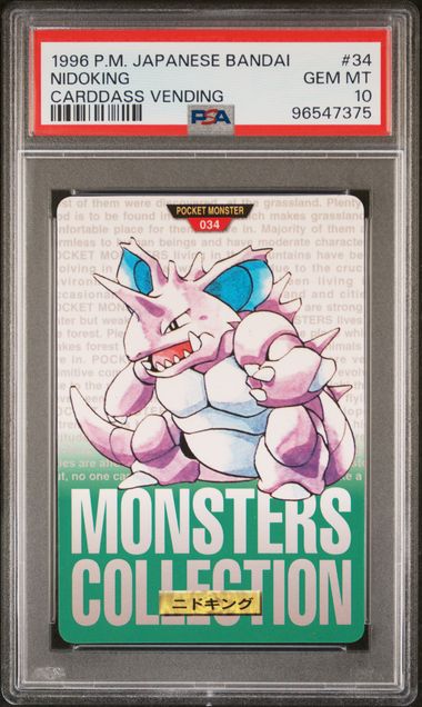Nidoking card PSA 10, cert 96547375
