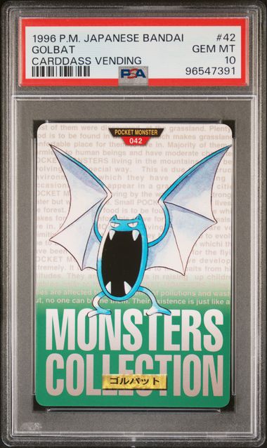 Golbat card PSA 10, cert 96547391