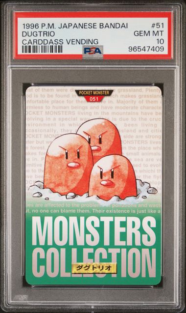 Dugtrio card PSA 10, cert 96547409
