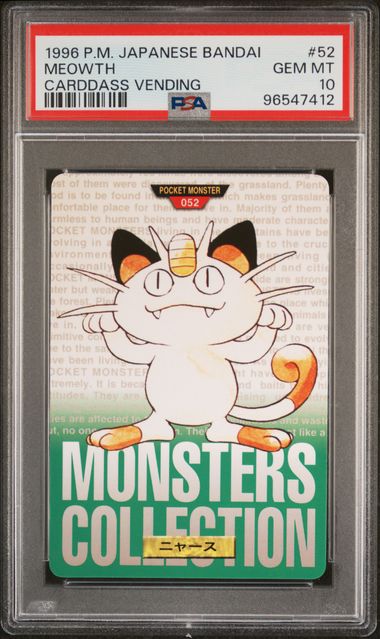 Meowth card PSA 10, cert 96547412