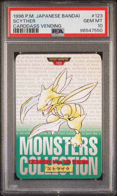 Scyther card PSA 10, cert 96547550