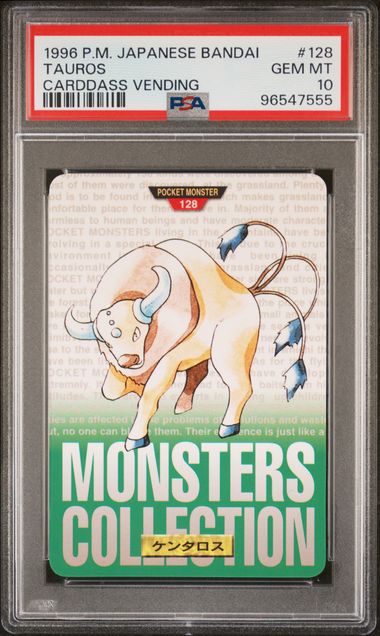 Tauros card PSA 10, cert 96547555