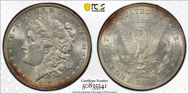 1878 7/8TF $1 Strong, VAM 40, 7/5 MS62