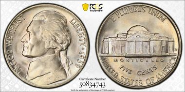 1939-D 5C Reverse of 1940 MS67FS