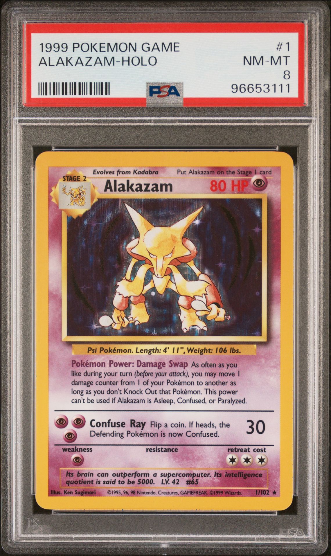 1999 Pokemon POKEMON GAME 1ST EDITION #1 Alakazam-Holo front