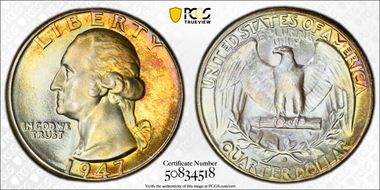 1947-D 25C MS67+ 