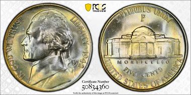 1942-P 5C Silver MS68