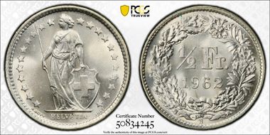 1962 B 1/2 Fr MS66