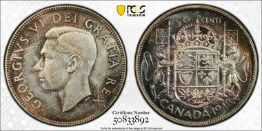 1948 50C Narrow Date MS65