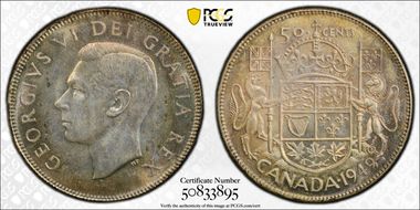 1949 50C Wide Date MS63