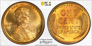 1916 1C MS66RD