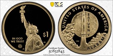 2024-S $1 American Innovation AL Saturn V First Strike PR70DCAM