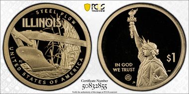 2024-S $1 American Innovation IL Steel Plow First Strike PR70DCAM