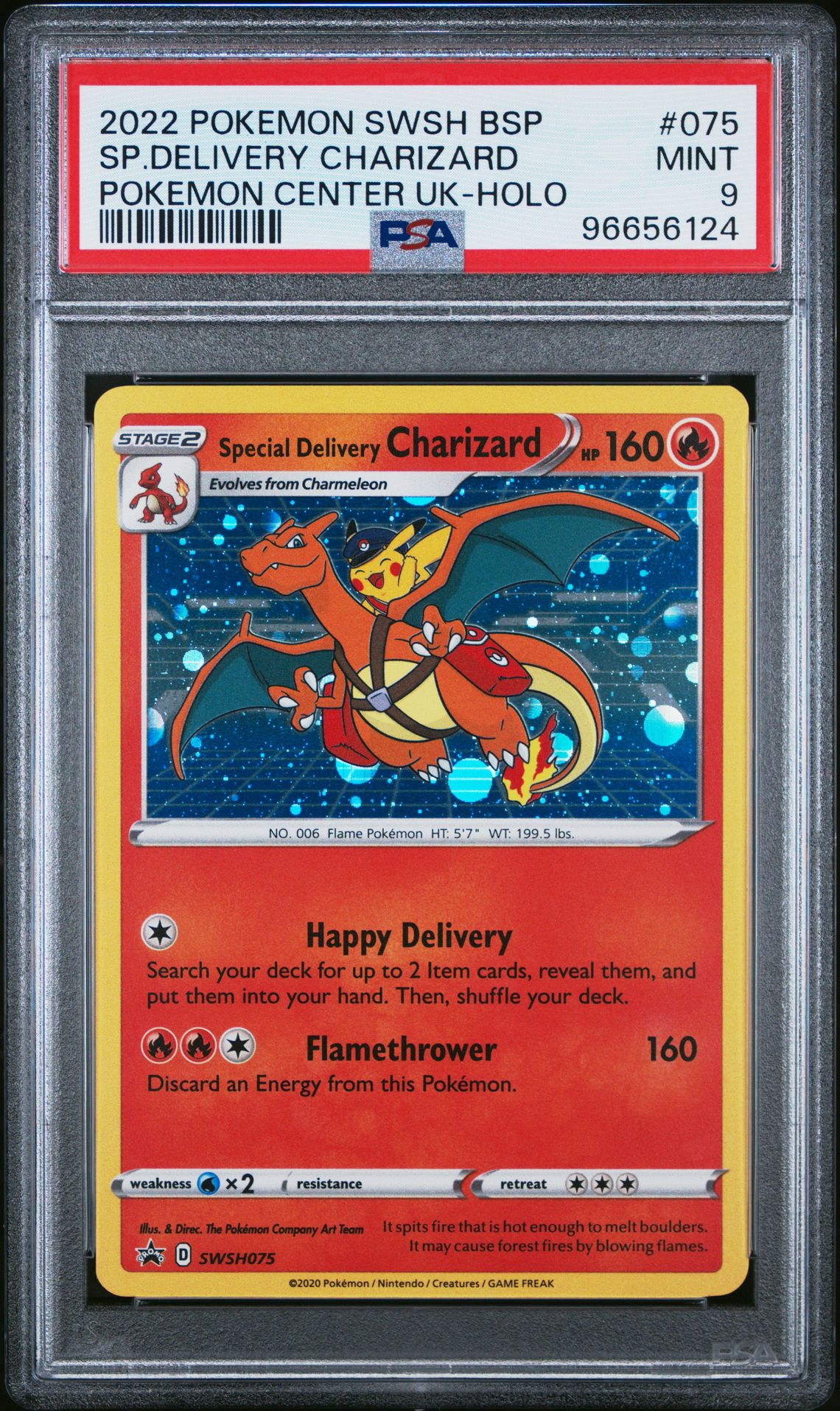 2022 Pokemon POKEMON SWSH BLACK STAR PROMO #075 Sp.Delivery Charizard front