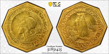 1915-S $50 Panama-Pacific, Octagonal MS64
