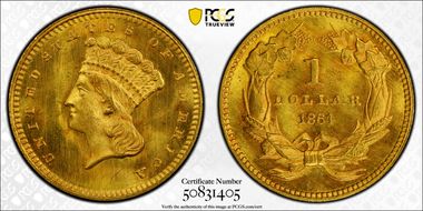 1864 G$1 MS66+