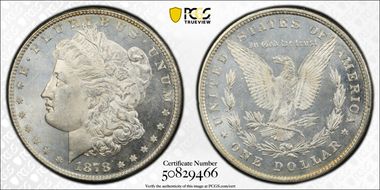 1878 8TF $1 VAM 23, Crazy Lips MS64PL