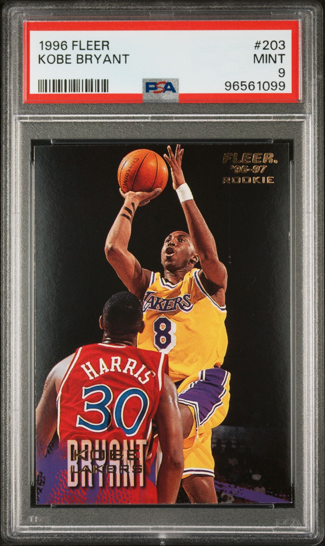 1996 Fleer Kobe Bryant #203 Mint 9 front