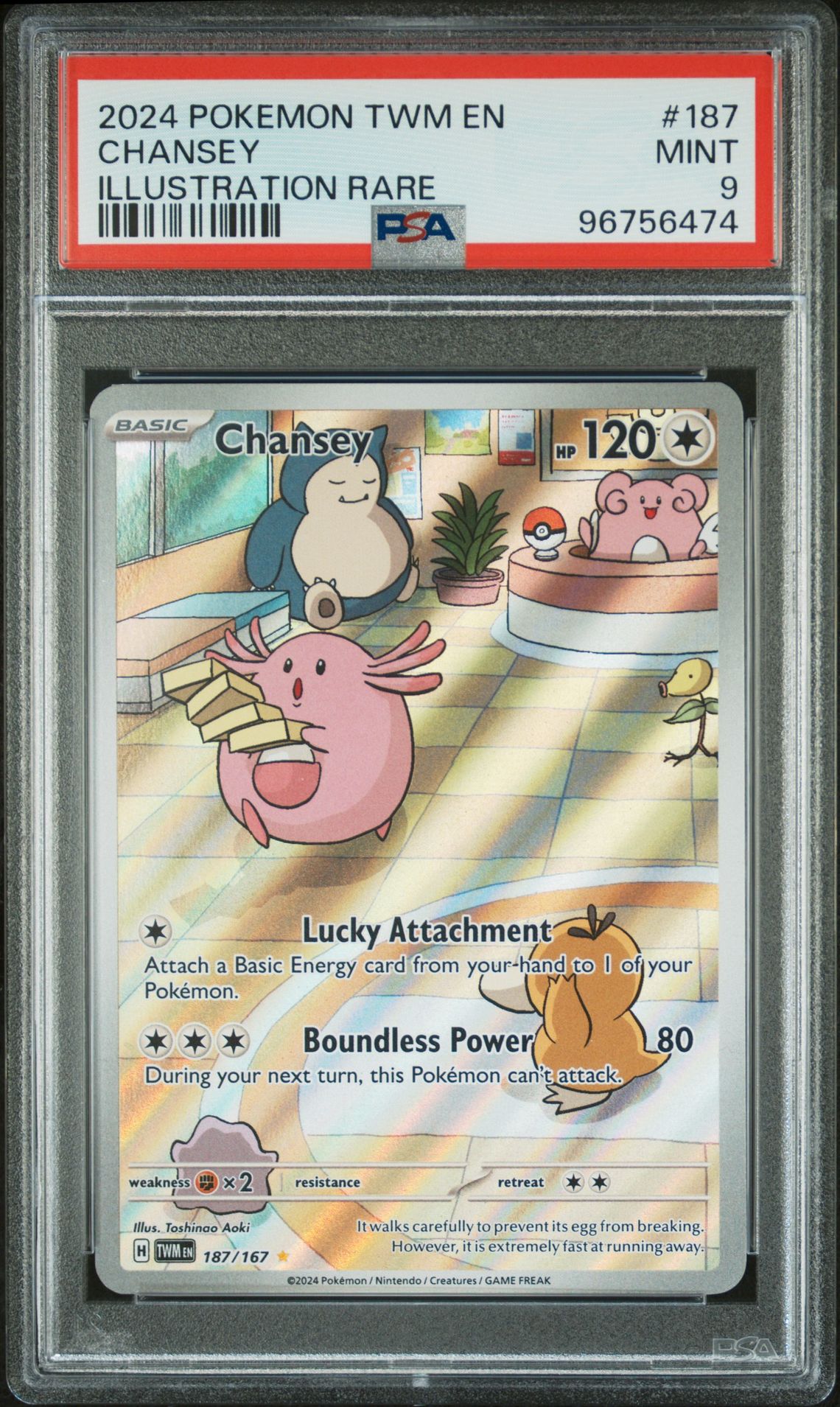 2024 Pokemon Twm En-Twilight Masquerade Chansey #187 (Illustration Rare) Mint 9 front