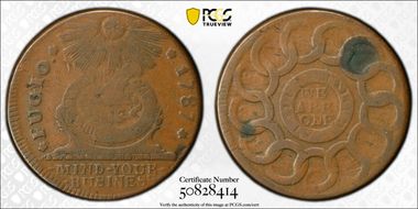 1787 Fugio 1C States United, 4 Cinq F15BN