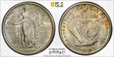 1917 25C Type 1 MS65FH