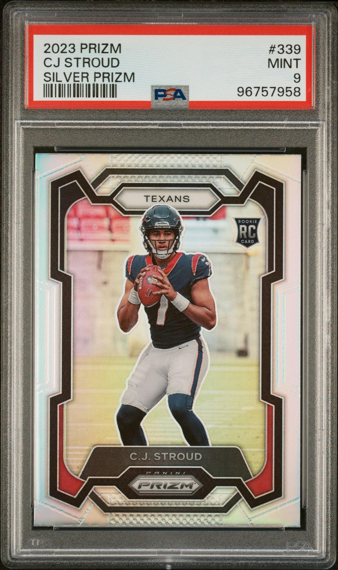 2023 Panini Prizm Cj Stroud #339 (Silver Prizm) Mint 9 front