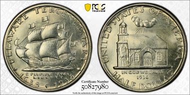 1936 50C Delaware MS65