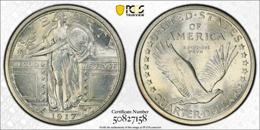 1917 25C Type 1 MS64FH