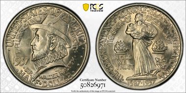 1937 50C Roanoke MS66