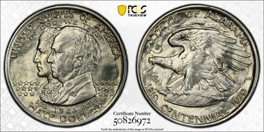 1921 50C Alabama MS65