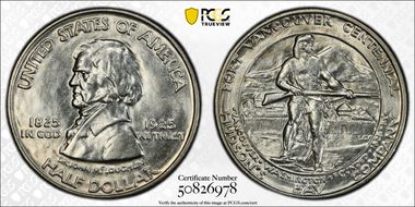 1925 50C Fort Vancouver AU58