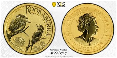 2023-P $15 Kookaburra Au MS70