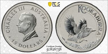 2024-P125 $15 Kookaburra Platinum MS70