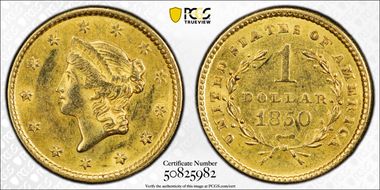 1850 G$1 AU55