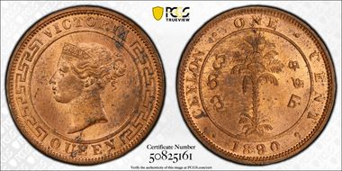 1890 1C KM-92 Cu MS64RD