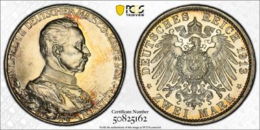 1913-A 2 Mk 25th Year J-111 MS65