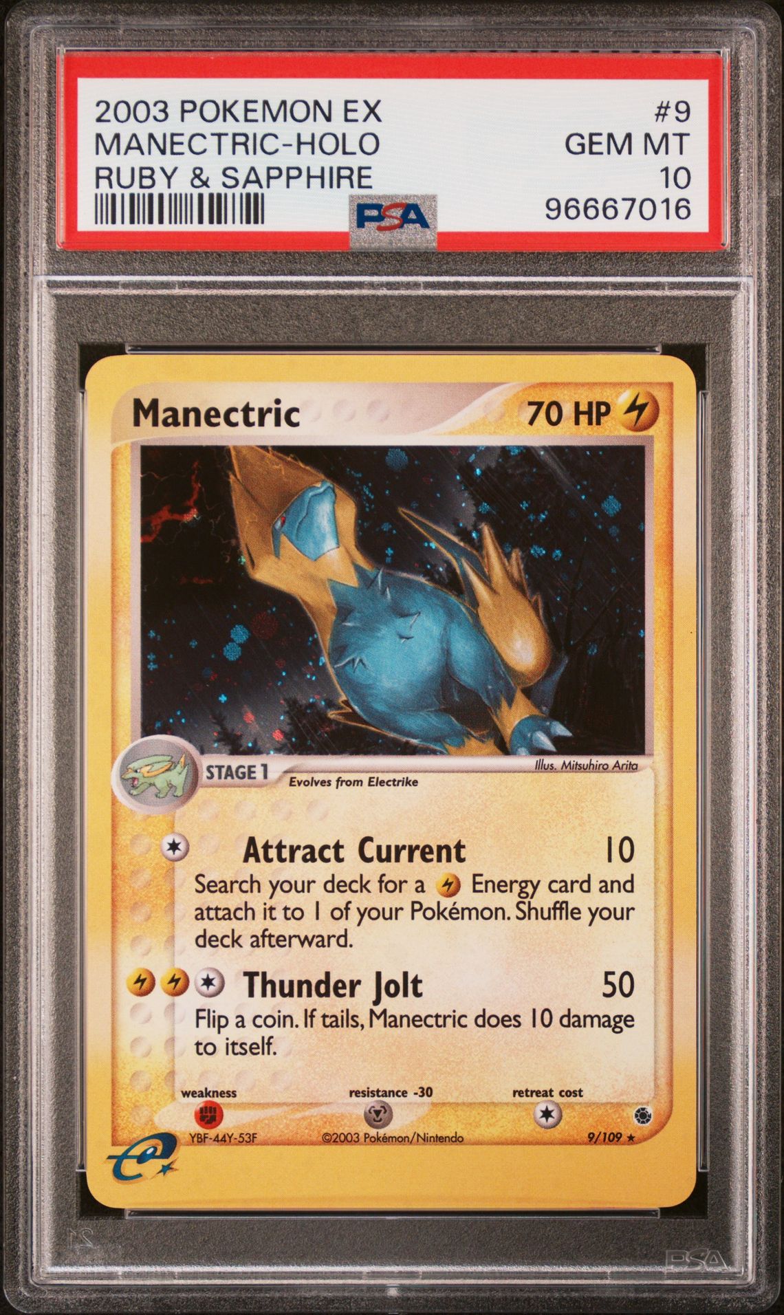 2003 Pokemon #9 Manectric-Holo front