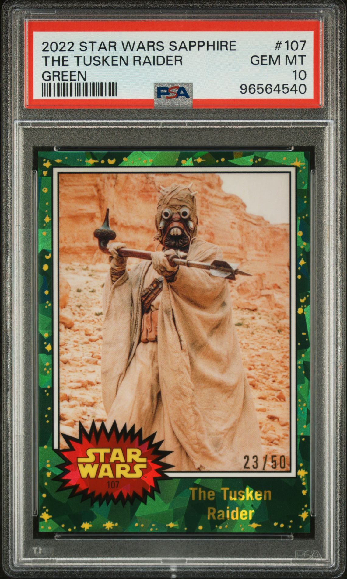 2022 Topps TOPPS CHROME SAPPHIRE EDITION STAR WARS GREEN #107 The Tusken Raider front