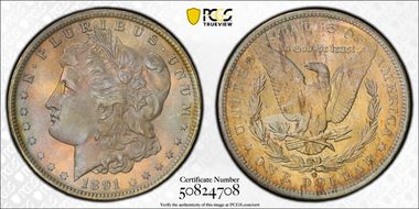 1891-O $1 MS64+