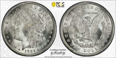 1921 $1 Morgan MS66