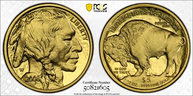 2008-W $5 American Buffalo .9999 Fine Gold PR70DCAM