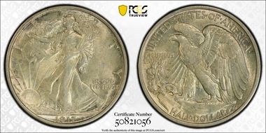 1917-D 50C Obverse AU58