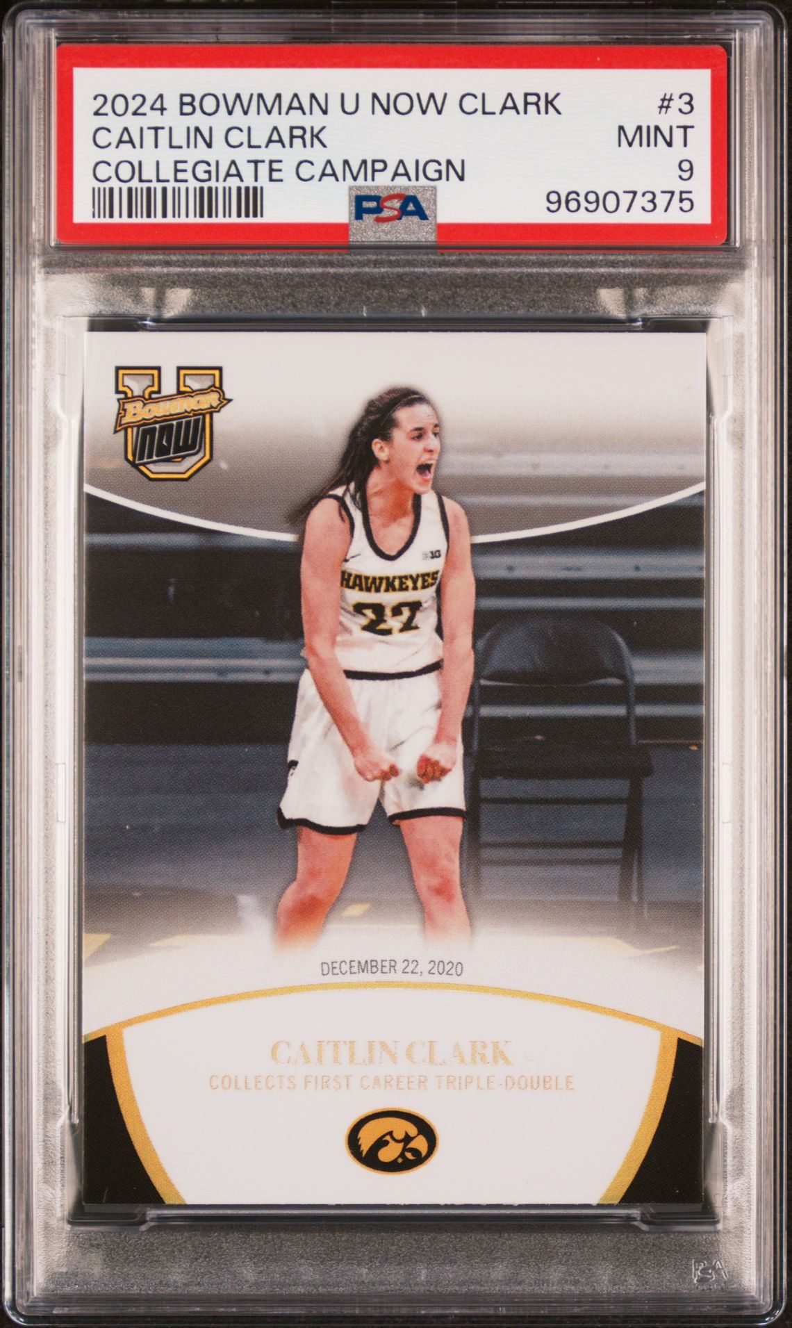 2024 Bowman U Now Caitlin Clark Collegiate Campaign Caitlin Clark #3 Mint 9 front