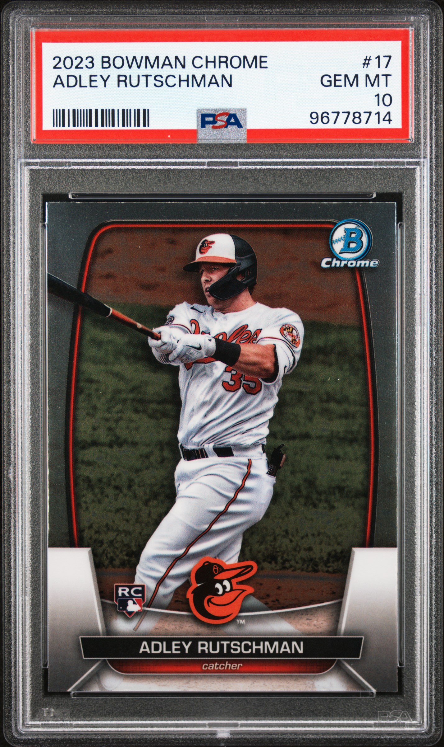 2023 Bowman Chrome Adley Rutschman #17 Gem Mt 10 front