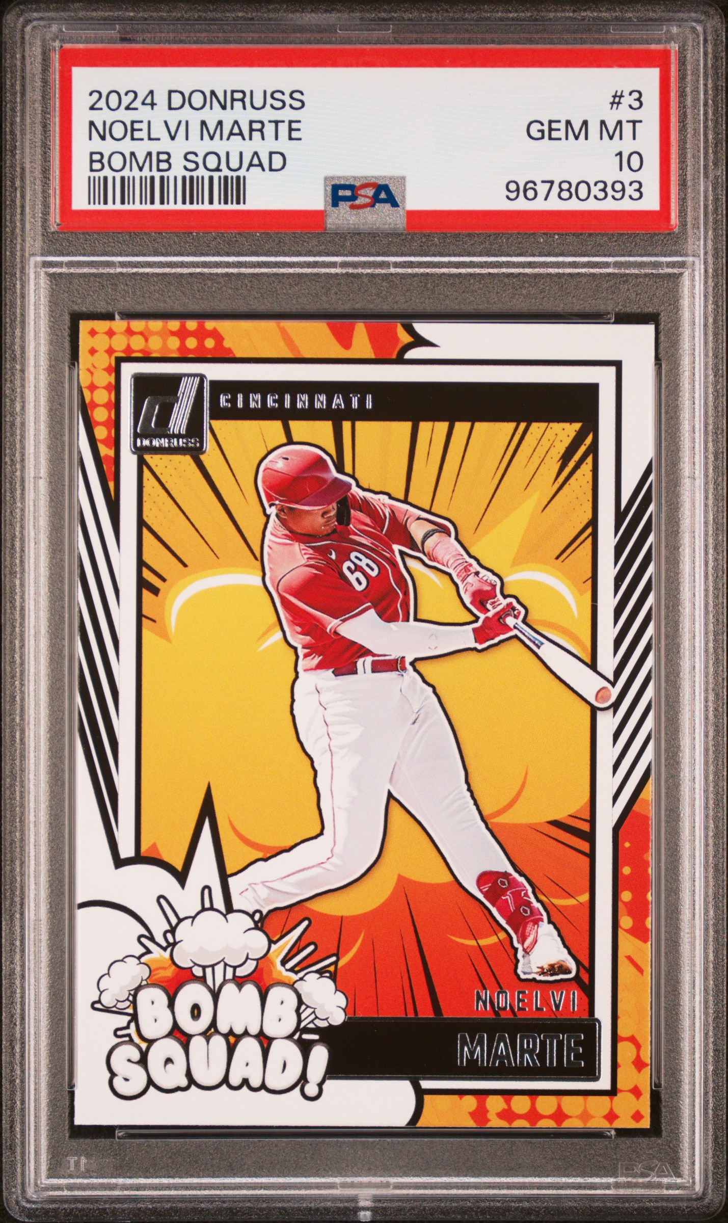 2024 Panini Donruss Bomb Squad Noelvi Marte #3 Gem Mt 10 front